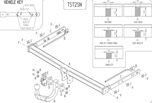 Towtrust swan neck towbar for - towtrust,