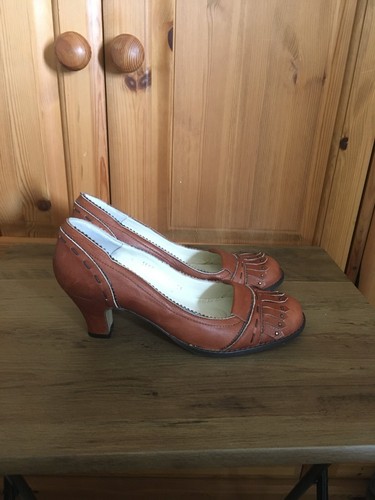 Shoes tan leather vintage - shoes,,