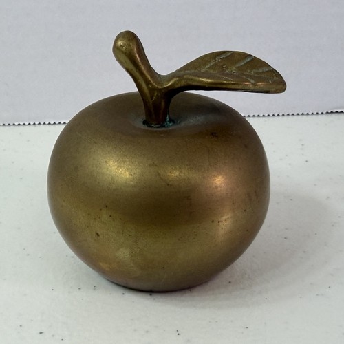 Vintage brass apple bell - brass,
