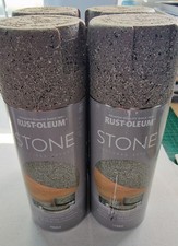 4 x Rust-Oleum Real Stone Effect Textured Pebble Fleck Grey Spray Paint 400ml