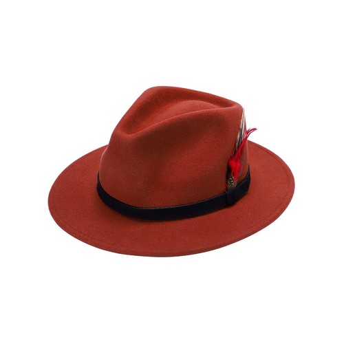 100 wool fedora - hat, unisex