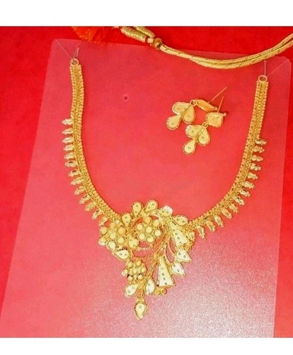 Indian gold plated necklace - gold,