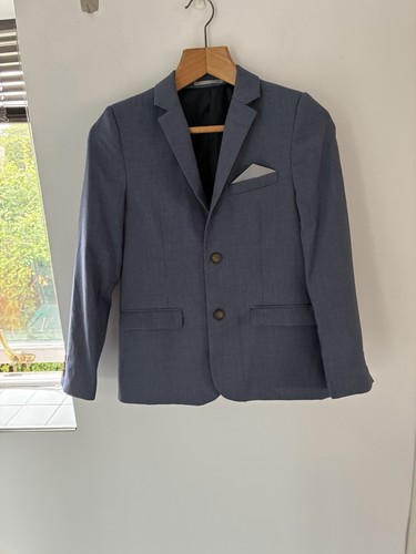 Boys blue textured blazer - m&s,