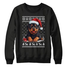 Christmas Rottweiler Sweatshirt For Kid Dog Owner Kids Jumper Day Festive Rot...
