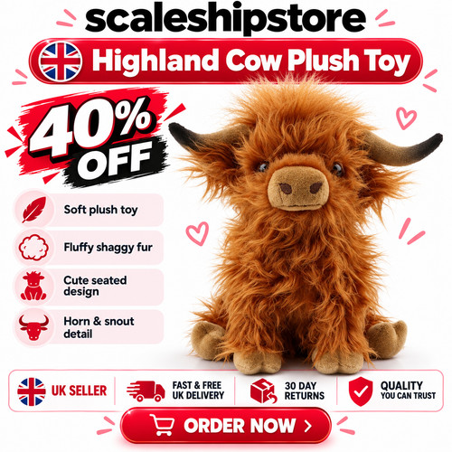 30cm highland cow plush - 30cm, soft