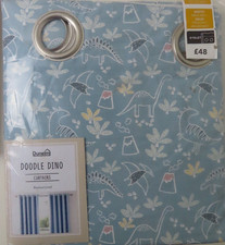 Dunelm Duddle Dino Kids Blackout Curtains - Eylet RRP £48 66"x54" (Pair)