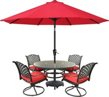 Patio Umbrella for Outdoor Market Table 8 Ribs 9Ft/2.7M Red MasterCanopy AUCTION