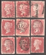 1841 penny reds - qv,