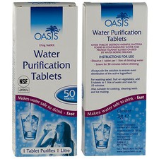 Genuine OASIS WATER PURIFICATION TABLETS - 8.5mg British Army Issue Survival