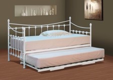 Stunning White Metal Day Bed with or without Trundle and Mattress Options