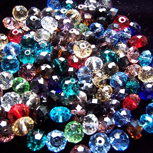 50pcs flat round faceted