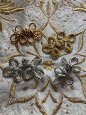 4 Vintage Silver/Gold Frog Fasteners