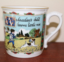 1990 ROYAL WORCESTER FINE PORCELAIN BIRTHDAY MUG WEDNESDAY'S CHILD MINT & UNUSED