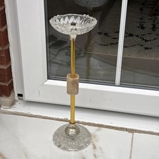Floor Standing metal&glass Ashtray Vintage Smokers Stand- H 46 x 14 x 14cm