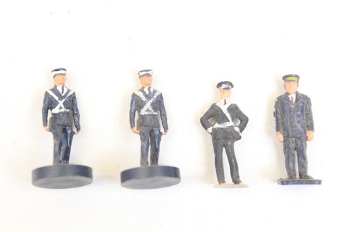 Train guard figures platform - train,