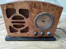 Vintage Art Deco 1934 Reproduction Steepletone FM LW MW Radio NR-990XF Working