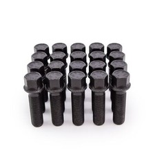 Fits VW Alloy Wheel Bolts M14 X 1.5 Extended 40MM Taper 17mm Hex Black X20 See