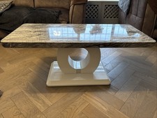 Coffee Table White Base Marble
