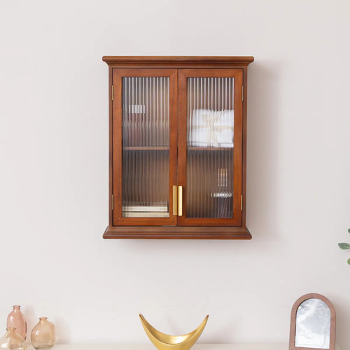 Wooden reeded glass wall - reeded,