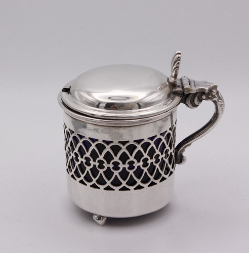 Sterling silver mustard pot - silver,