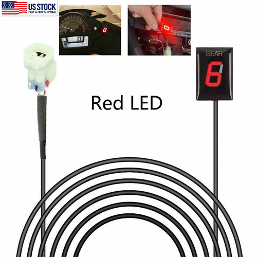 Motorcycle gear indicator - indicator, red