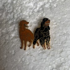 Gordon setter and Red setter dog shaped metal lapel pin