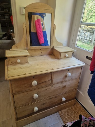 Antique victorian pine chest - antique,