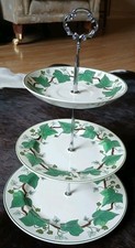 Vintage Greens Wedgewood Napolean Ivy  3 Tier Cake Stand Silver or Gold Fittings