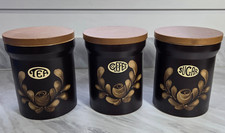 Denby Bakewell Vintage Tea Coffee Sugar Ceramic Storage Pots Canister With Lids