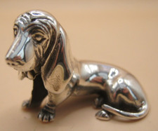 Charming English Hallmarked Sterling Silver Miniature Basset Hound /Hush Puppies