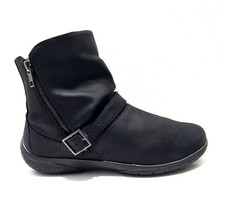 Hotter Ortholite Boots Size 8 UK EEE Extra Wide Fit Rumour Black Leather Ankle 