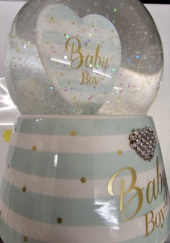 Musical baby boy snow globe - musical,