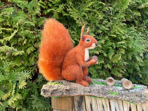 Ooak needle felted red - needle,