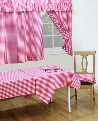 Gingham check cherry red - gingham,