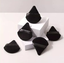 5pcs set Triangle Velvet Powder Puff Flours Mini Face Makeup Sponge Soft UK