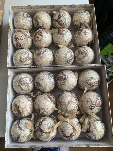 Boxed stag baubles - 24,