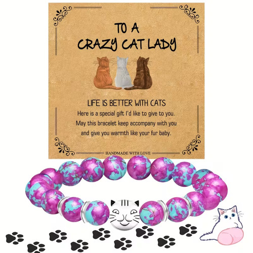 Cat 8mm natural stone bracelet - 8mm,