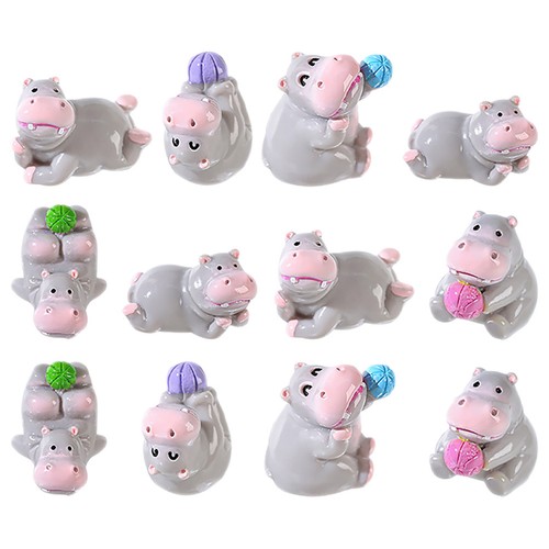 Pcs mini hippo figurines - pcs,