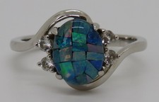 Sterling silver & blue mosaic