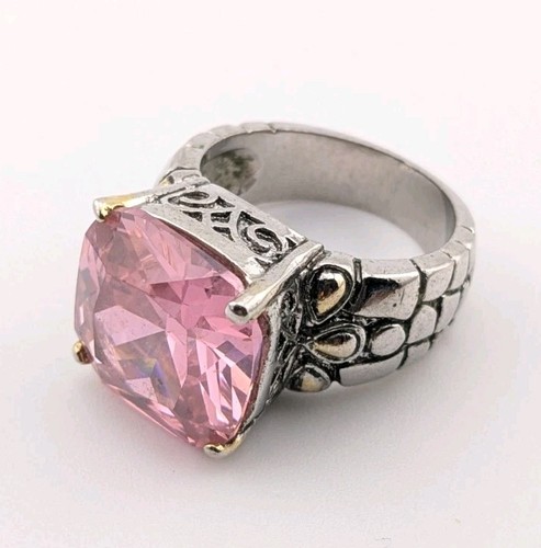 Pink cubic zirconia ring - cubic,