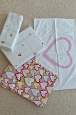 2x Girls Single DUVET COVER & PILLOW CASE Set Hearts Animals 100% Cotton Ikea