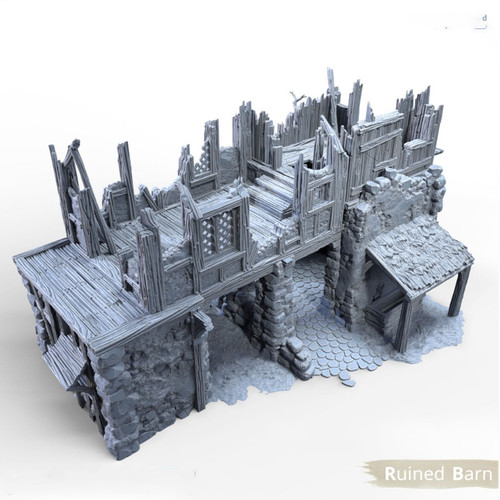 Ruined barn fantasy - barn,