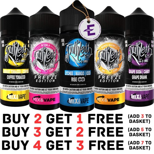 Ruthless vape juice - ruthless, shortfill