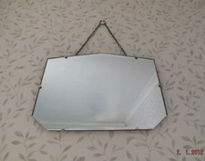 Art Deco frameless wall mirror