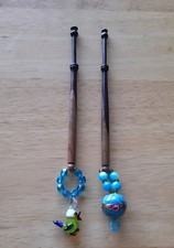 2 Wood Lace Bobbins. Spliced