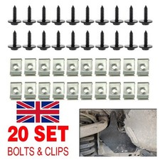 40X Undertray Clips Screws Engine Under Cover Splash Guard Shield Set For BMW