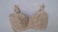 ✴ 32E Triumph amourette Bra 300 Beige Underwired Padded Lace VGC ✴