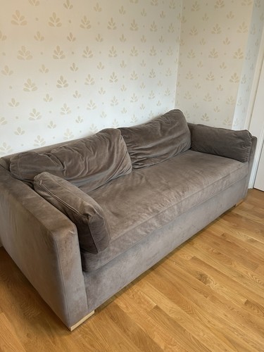 Gray velvet seater sofa - gray,
