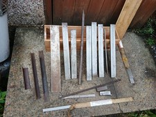 vintage box with machinists metal bars/ plates,various sizes