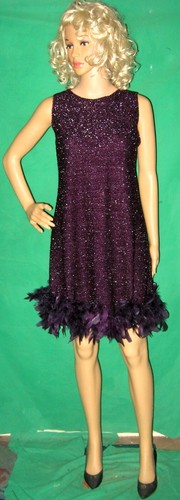 New purple feather dress - m,